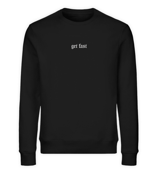 Schwarzes Sweatshirt mit gesticktem Get Fast Schriftzug